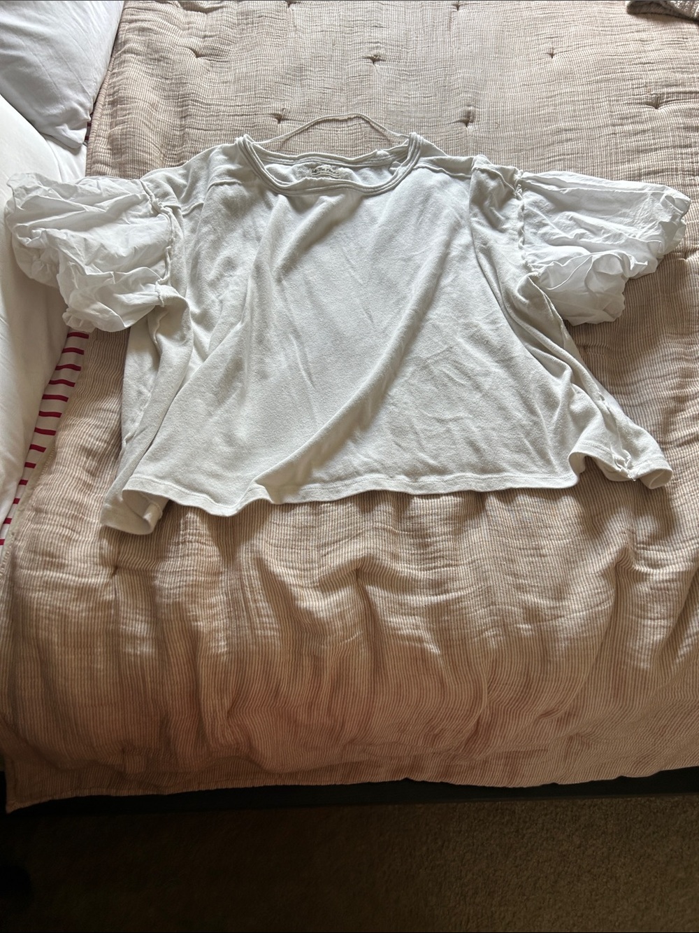 We The Free White Puff-Sleeve Short Sleeve Top
